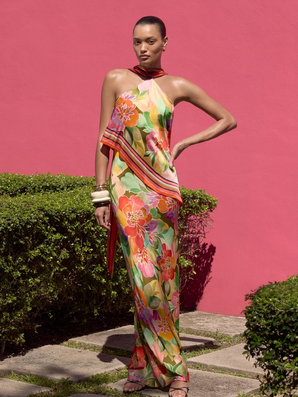 Amanda Uprichard Multicolor Floral Halter Maxi Dress - Picture 5 of 10